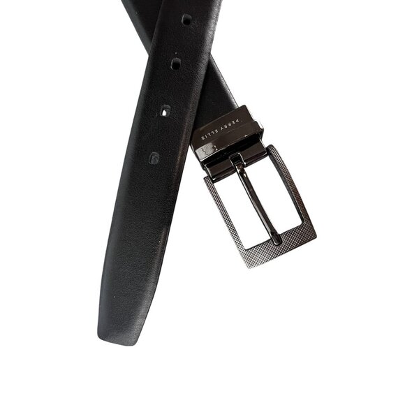 Perry Ellis Men 36 Belt Black Brown Reversible Genuine Leather Dress Classic - Picture 6 of 10